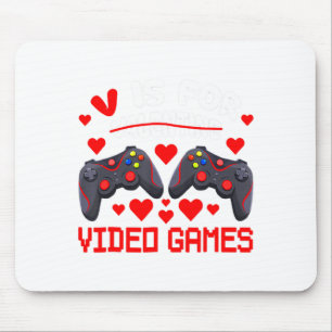 V ist für Videospiele Lustiger Valentinstag Gamer  Mousepad