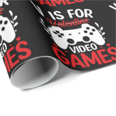 V ist für Videospiele mit Valentine Crossed Out Geschenkpapier (Rolleneckpunkt)