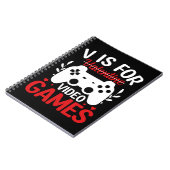 V ist für Videospiele mit Valentine Crossed Out Notizblock (Linke Seite)