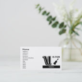 V ist für Violine Visitenkarte (Stehend Vorderseite)