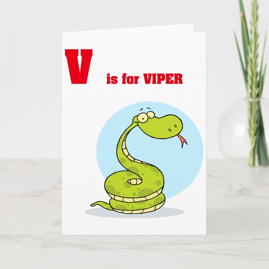 V ist für Viper Greeting Cards Karte