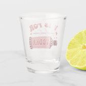 V ist für Vodka Retro Schriftart Funny Valentine Schnapsglas (Rückseite)