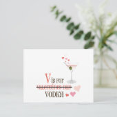 V ist für Wodka Postkarte (Stehend Vorderseite)