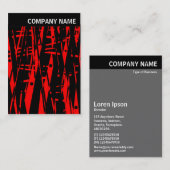 V. Kopf - Bild - Abstrakt in Rot und Schwarz Visitenkarte (Vorne/Hinten)