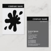 V. Kopf - Bild - Grosses Schwarzes Blatt Visitenkarte (Vorne/Hinten)