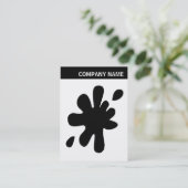 V. Kopf - Bild - Grosses Schwarzes Blatt Visitenkarte (Stehend Vorderseite)