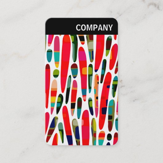 V-Kopfzeile - Farbtrenner in Collaged Color Splash Visitenkarte (Vorderseite)