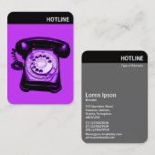 V-Kopfzeile - Foto - Hotline - Lila Visitenkarte (Vorne/Hinten)