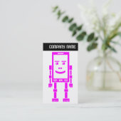 V-Leiter - Robo-Phone - Magenta Visitenkarte (Stehend Vorderseite)