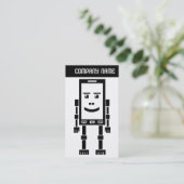 V-Leiter - Robo-Phone - Schwarz Visitenkarte (Stehend Vorderseite)