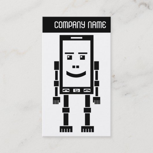 V-Leiter - Robo-Phone - Schwarz Visitenkarte (Vorderseite)