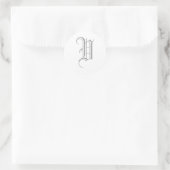 V Letter Monogram Sticker Grau Altes Englisch (Tasche)