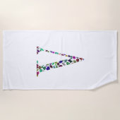 V Letter Monogram Strandtuch (Vorderseite)