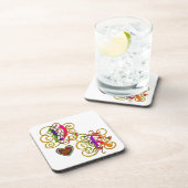 V Lieben K auf weißem Untersetzer mit Herz (Rechte Seite)