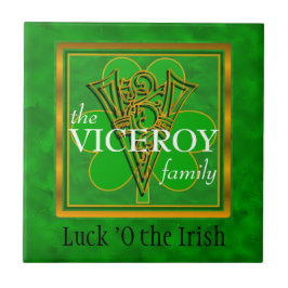 V "Luck of the Irish" Family Custom Monogram Tile Fliese