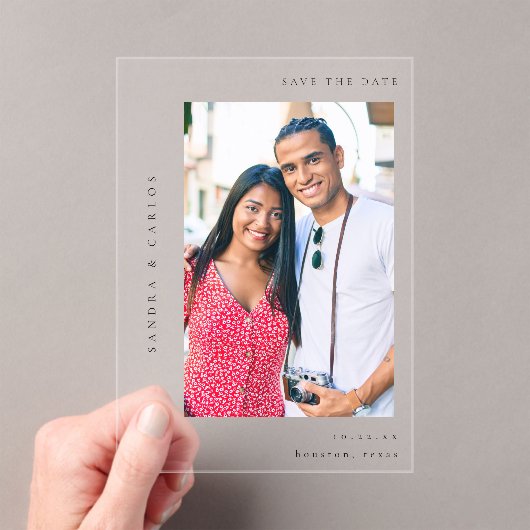 V MOD 2 Einfaches Foto Save the Date Acryleinladungen (Insitu (Handheld))