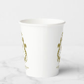 V Monogram Gold Wappen Paper Cup Pappbecher (Rechts)