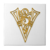 V Monogram "Irish Gold" Keramik Tile Fliese (Vorderseite)