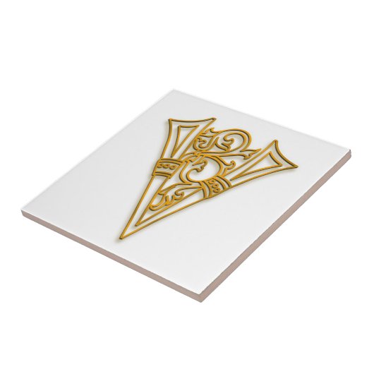 V Monogram "Irish Gold" Keramik Tile Fliese (Seite)