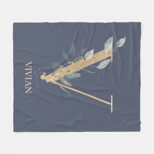 V Monogram Personalisiert Fleece Blankon (Vorderseite (Horizontal))