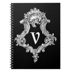 V Monogramm Anfangsbuchstabe Notizblock