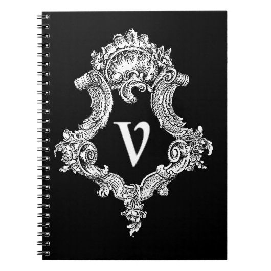V Monogramm Anfangsbuchstabe Notizblock (Vorderseite)