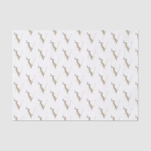 V Monogramm Bluthochdruckpapier Seidenpapier (Vorderseite)