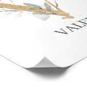 V Monogramm florales Personalisiertes Poster (Ecke)