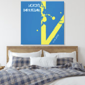 V Monogramm Initial Bar Bat Mitzvah Sign-In Board Leinwanddruck (Insitu (Schlafzimmer))