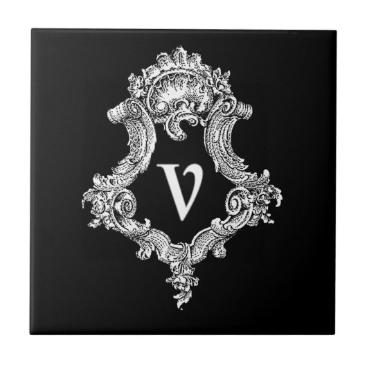 V Monogramm Initiale Fliese (Vorderseite)