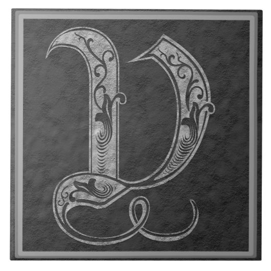 V Monogramm "königliche graue Stein" Fliese (Vorderseite)