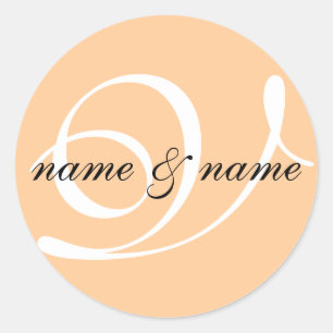 V Monogramm - Personalisierung der Vornamen Runder Aufkleber