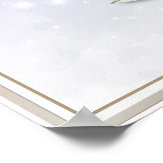 V Monogramm Rosa Rose Poster (Ecke)