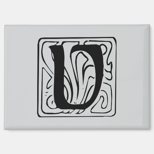 V Monogramm schwarz Magnet (Vorderseite)