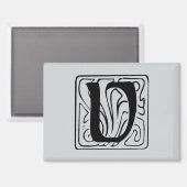 V Monogramm schwarz Magnet (Vorderseite/Rückseite)