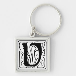 V Monogramm schwarz Schlüsselger Schlüsselanhänger