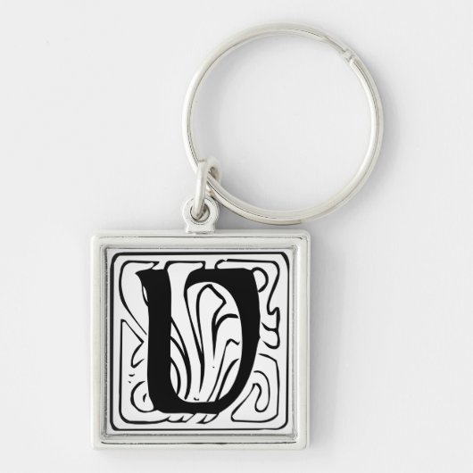 V Monogramm schwarz Schlüsselger Schlüsselanhänger (Vorne)