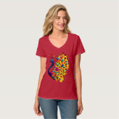 V-Neck-T - Shirt zeigen Ihre Feathers (Vorderseite Vollansicht)