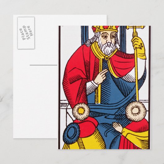 V Papst, Tarot Postkarte (Vorne/Hinten)