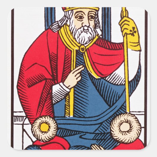 V Papst, Tarot Quadratischer Aufkleber (Vorderseite)