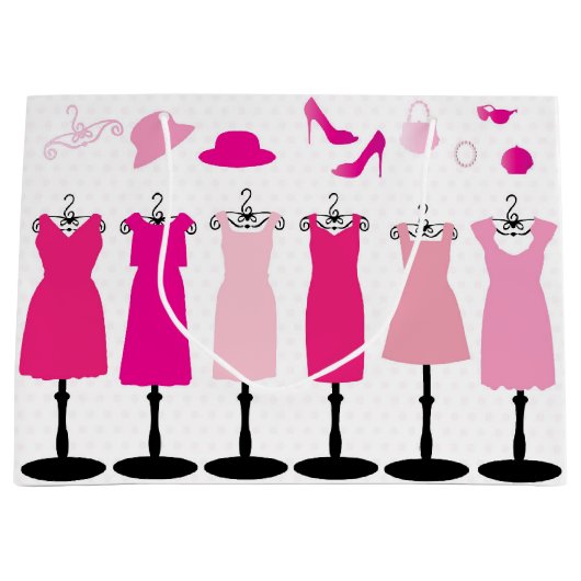 V Rosa Kleid - Geschenktasche Große Geschenktüte (Vorderseite)