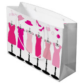 V Rosa Kleid - Geschenktasche Große Geschenktüte (Rückseite Schrägansicht)