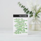 V. RUBRIK - FISCHSCHULE - Avocado Visitenkarte (Stehend Vorderseite)