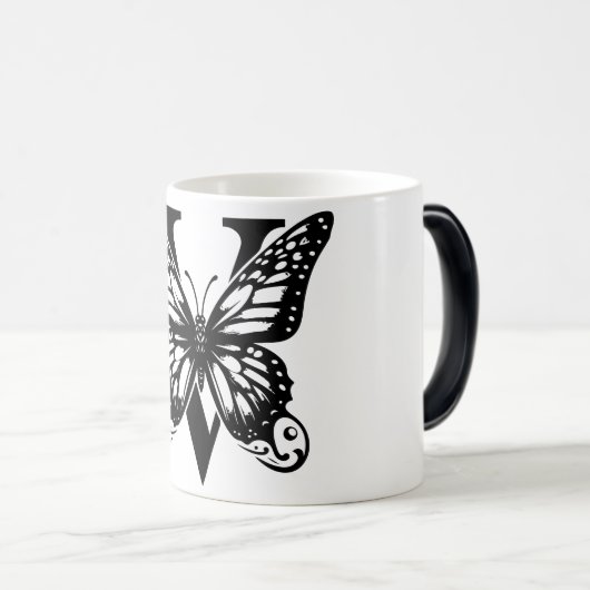 V Schwarzer Butterfly Verwandlungstasse (VorderseiteRechts)