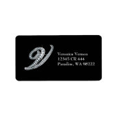 V Script "Diamond Bling"-Label Adressaufkleber (Vorne)