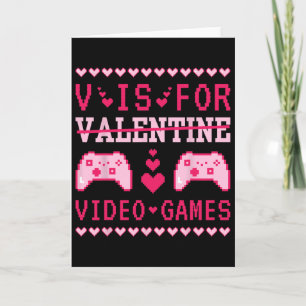 V steht für lustige Valentinstag-Videospiele Gamer Karte
