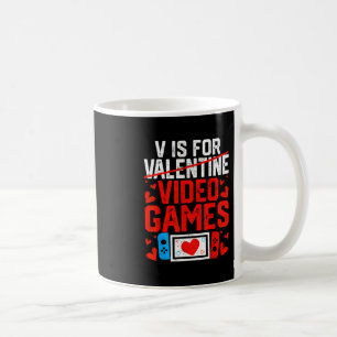V steht für Video-Spiel-Geschenke Lustiger Valenti Kaffeetasse