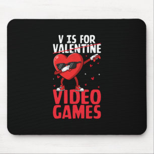 V steht für Videospiele Lustige Gamer-Jungs Valent Mousepad
