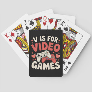 V steht für Videospiele Lustiger Valentinstag Game Spielkarten