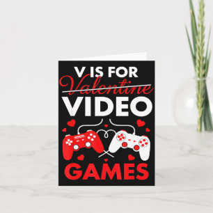 V steht für Videospiele Lustiges Herz Valentinstag Karte